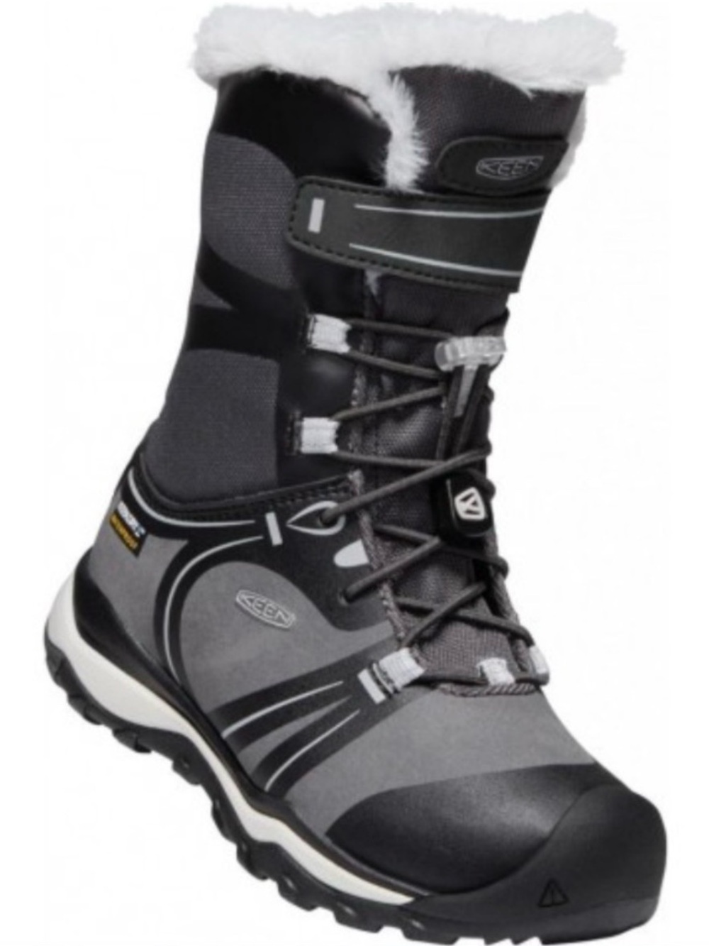 KEEN Terradora Kids Waterproof Winter Snow Boots Black Gray Size 1